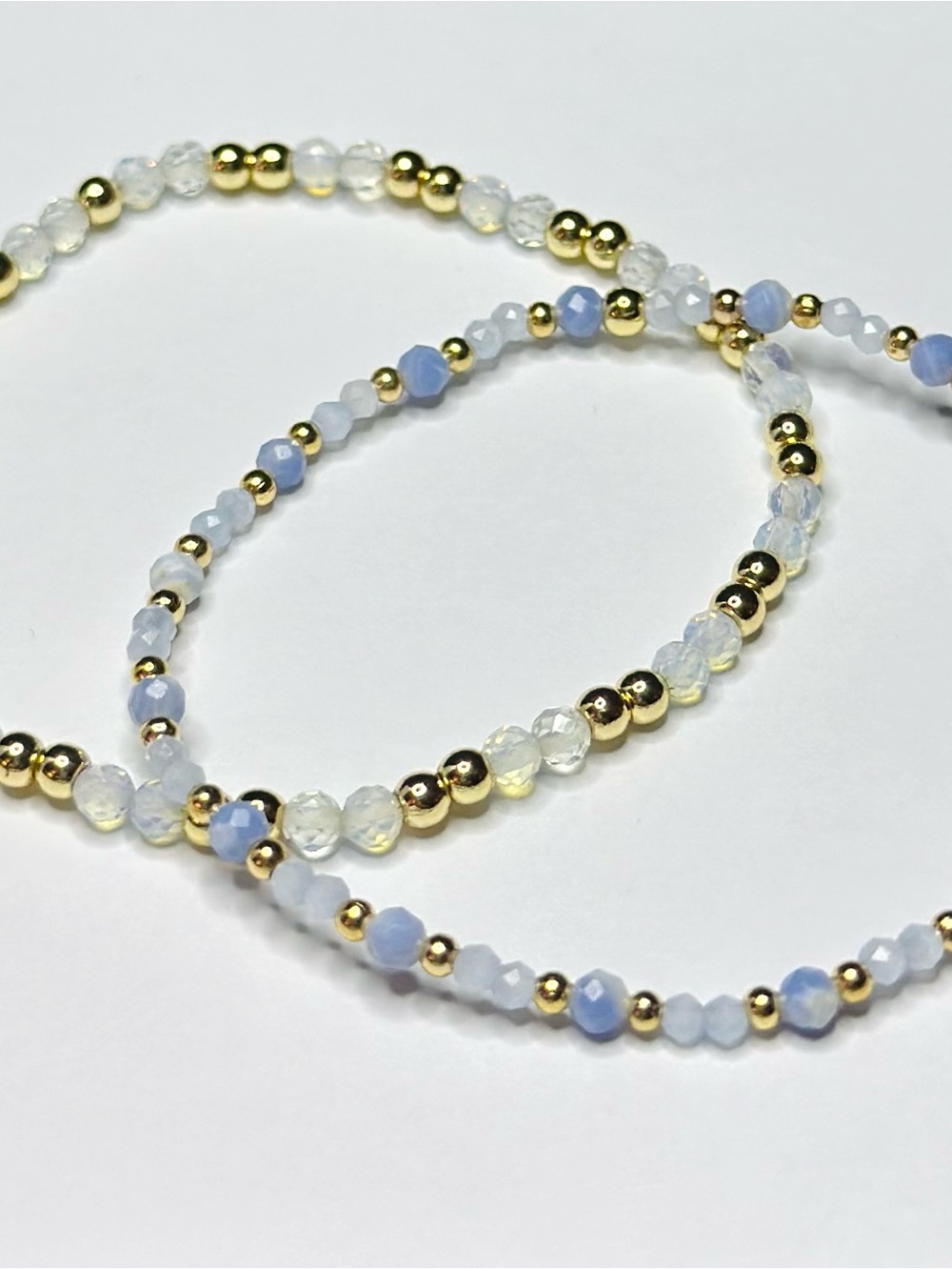 BramFam Beads Gold Filled Gemstone Bracelets size 6”